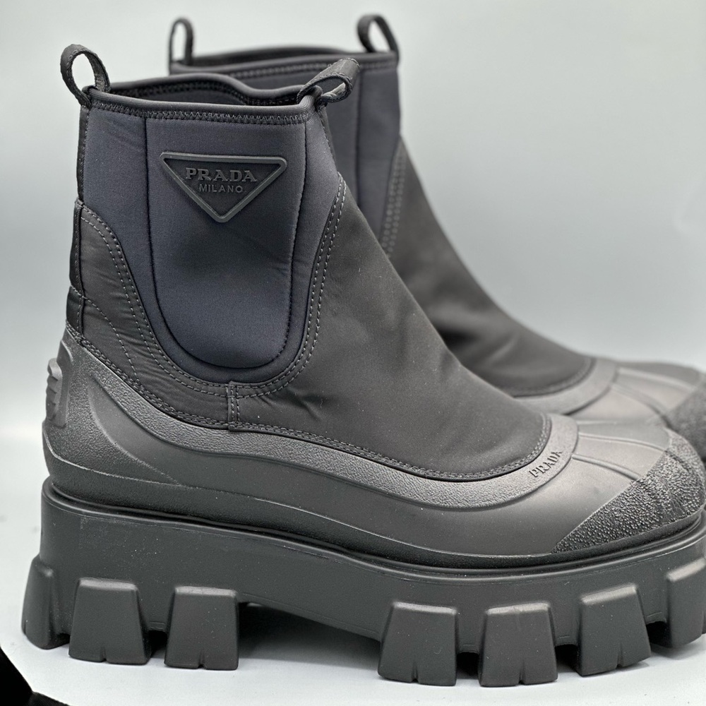 Prada Monolith Nylon Gabardine Boots